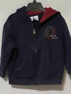 Sonoma Lifestyles Hooded Zipper Boys Navy Light Weight Sweat Jacket Size Small